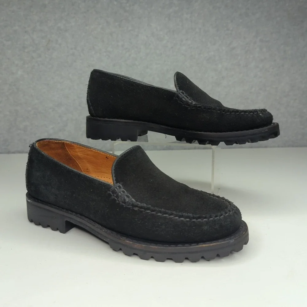 Cole Haan Kids Black Suede Leather Slip On Loafers Comfort Shoes‎ Women's 5